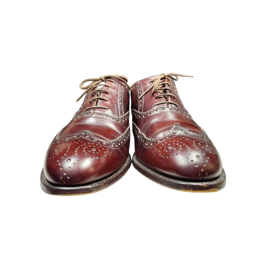 Vintage Barker Brown Leather Wingtip Oxford Shoes Brogue  Classic Heritage 10.5